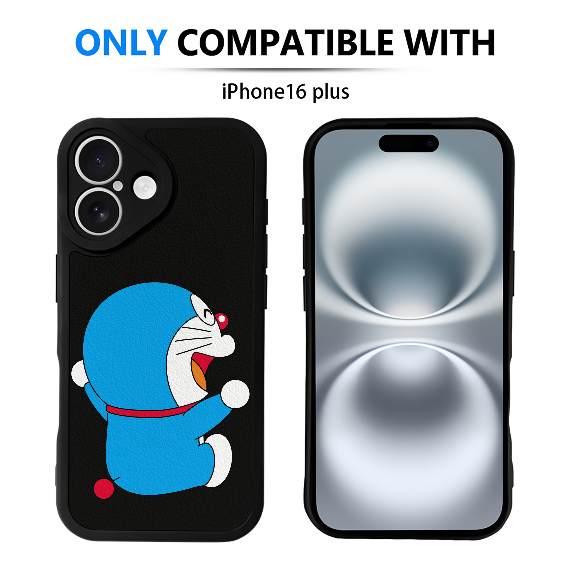 （画像用） ドラえもん Doraemon 【iPhone 16シリーズ対応】シリコンスマホケース（レザー調） 材質：シリコン